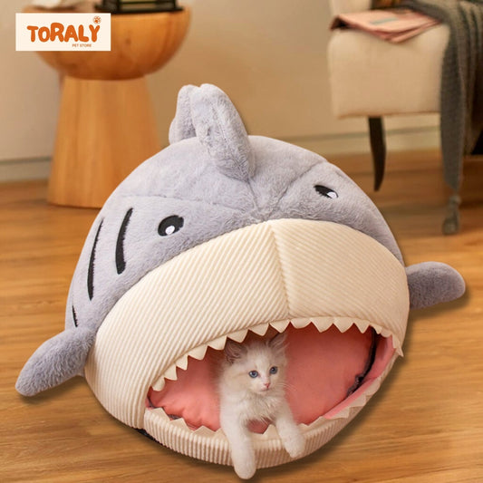 Cartoon Shark Pet Cave Beds