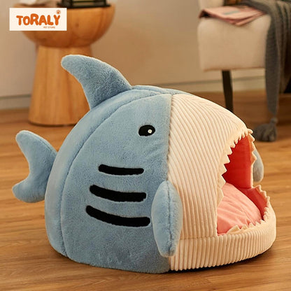 Cartoon Shark Pet Cave Beds