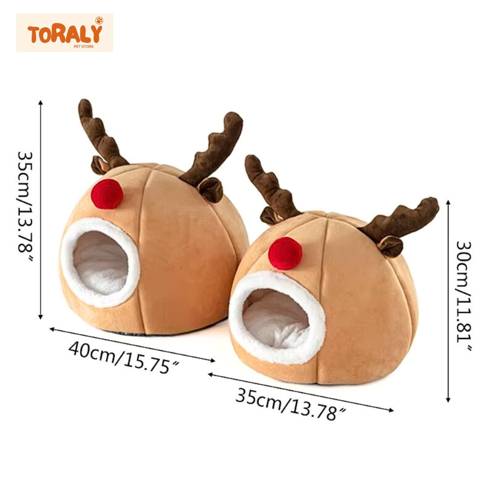 Reindeer-Shaped Christmas Pet House