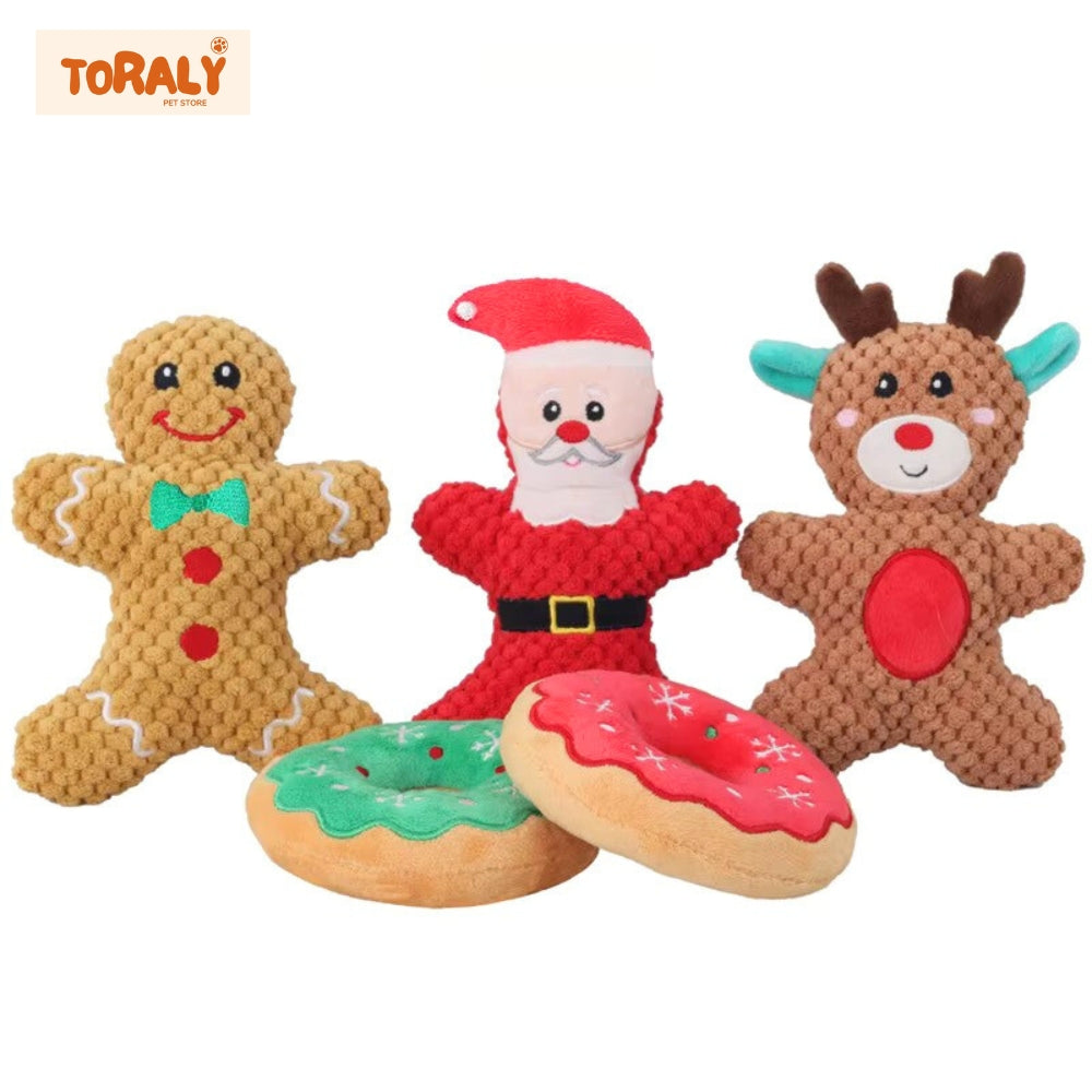 Squeaky Christmas Dog Chew Toys