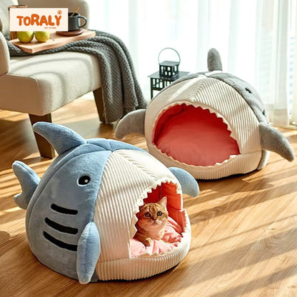 Cartoon Shark Pet Cave Beds