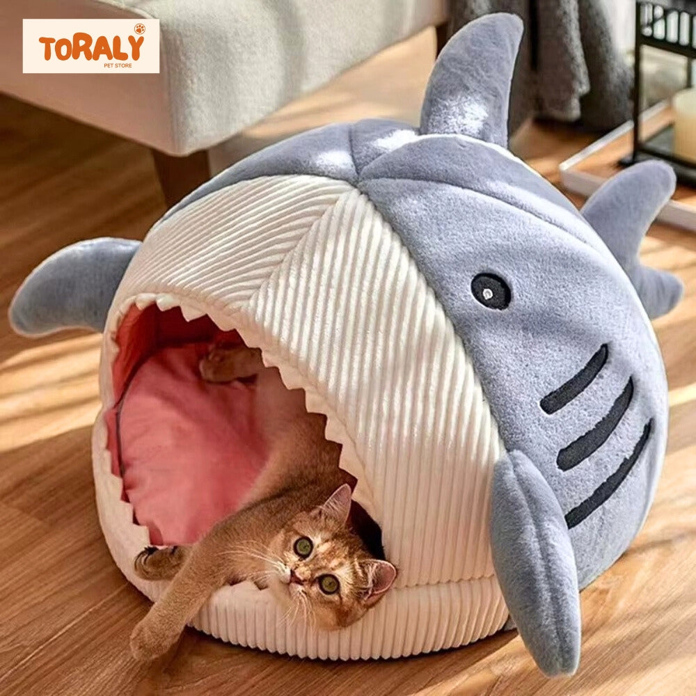 Cartoon Shark Pet Cave Beds