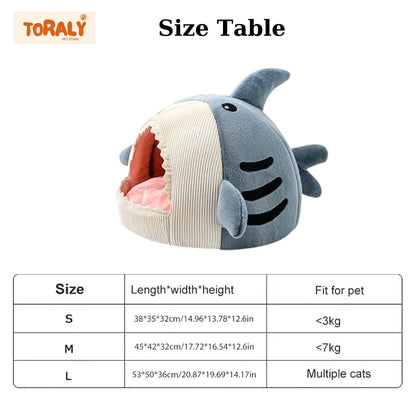 Cartoon Shark Pet Cave Beds